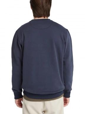 Timberland Embroidery Logo Brush Back Crew Neck férfi pulóver sötétkék színben 3