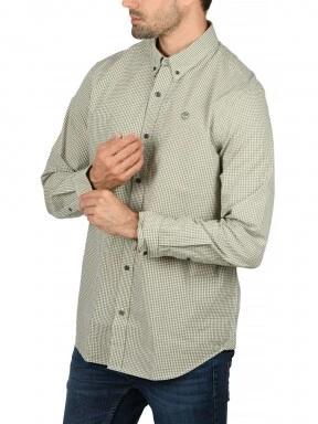 Timberland SR Poplin Mic Gng RF férfi hosszú ujjú ing zöld színben 3