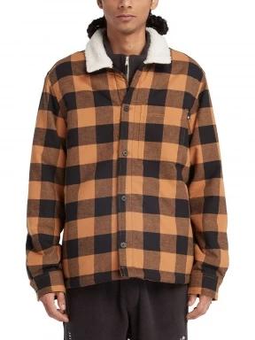 Timberland Tfo Buffalo Plaid Sherpa Lined Overshirt férfi utcai kabát barna színben 1
