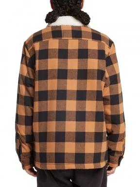 Timberland Tfo Buffalo Plaid Sherpa Lined Overshirt férfi utcai kabát barna színben 3