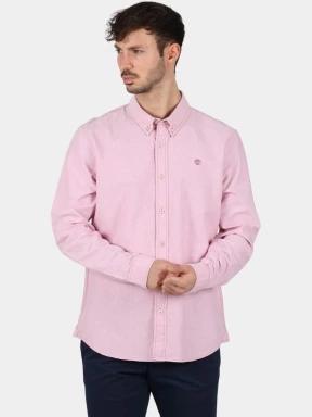Timberland Oxford Shirt férfi hosszú ujjú ing rózsaszín színben 1