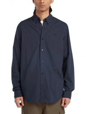 Timberland Stretch Poplin Shirt férfi hosszú ujjú ing sötétkék színben 1