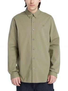 Timberland Stretch Poplin Shirt férfi hosszú ujjú ing zöld színben 1