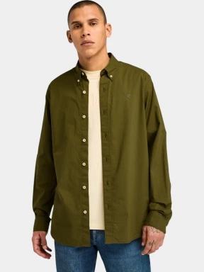 Timberland Stretch Poplin Shirt férfi hosszú ujjú ing oliva színben 1