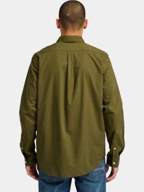 Timberland Stretch Poplin Shirt férfi hosszú ujjú ing oliva színben 3