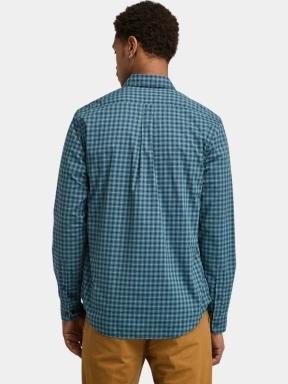 Timberland Stretch Poplin Gingham Shirt férfi hosszú ujjú ing sötétkék színben 3