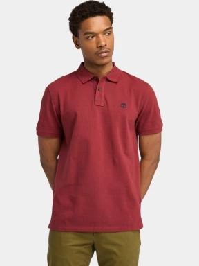 Timberland Pique Short Sleeve Polo férfi galléros póló piros színben 1