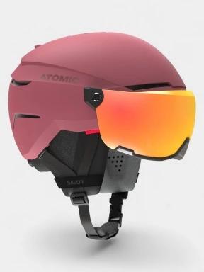 Atomic Savor Visor Stereo bukósisak bordó színben 1