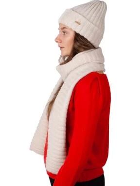 Barts Bayne Beanie női kötött sapka fehér színben 3