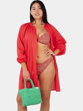 Barts Cuhra Dress női strandruha piros színben 1