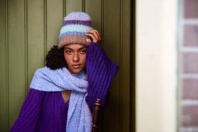 Barts Haputale Beanie női kötött sapka lila színben 3