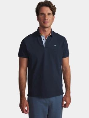 TBS Clidepol férfi galléros póló sötétkék színben 1