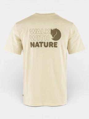 Fjallraven Walk With Nature T-shirt M férfi rövid ujjú póló fehér színben 3