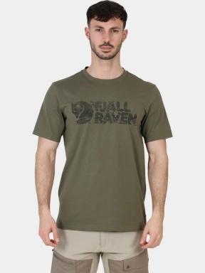 Fjallraven Lush Logo T-shirt M férfi rövid ujjú póló zöld színben 1