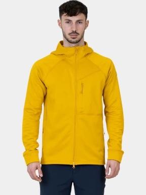 Fjallraven Abisko Grid Fleece Hoodie M férfi kapucnis pulóver sárga színben 1