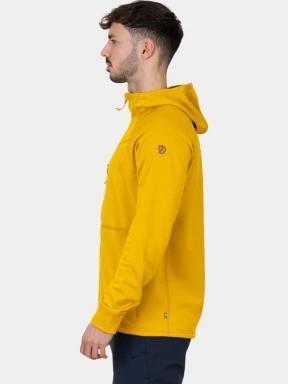 Fjallraven Abisko Grid Fleece Hoodie M férfi kapucnis pulóver sárga színben 3