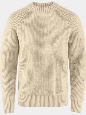 Fjallraven Övik Waffle Knit M férfi kötött pulóver homok színben 1