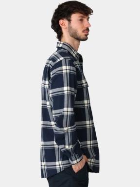 Fjallraven Övik Lite Flannel Shirt M férfi hosszú ujjú ing sötétkék színben 3