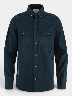 Fjallraven Övik Lite Flannel Shirt M férfi hosszú ujjú ing sötétkék színben 1