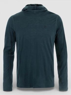 Fjallraven Abisko Wool Hoodie M férfi hosszú ujjú sport póló sötétkék színben 1