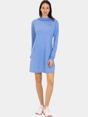 Fjallraven Abisko Sun-hoodie Dress W női pulóverruha kék színben 1