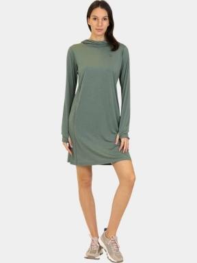 Fjallraven Abisko Sun-hoodie Dress W női pulóverruha zöld színben 1