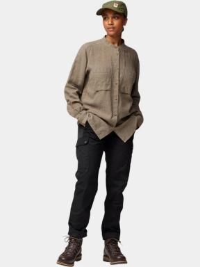 Fjallraven Övik Hemp Shirt LS W női hosszú ujjú ing barna színben 1