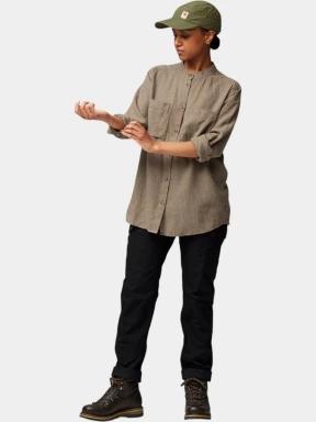 Fjallraven Övik Hemp Shirt LS W női hosszú ujjú ing barna színben 3
