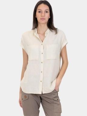 Fjallraven Övik Hemp Shirt SS W női rövid ujjú ing fehér színben 1