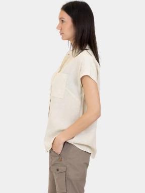 Fjallraven Övik Hemp Shirt SS W női rövid ujjú ing fehér színben 3