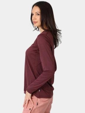 Fjallraven Abisko Day Hike LS W női hosszú ujjú sport póló bordó színben 3