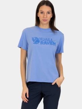 Fjallraven Lush Logo T-shirt W női rövid ujjú póló kék színben 1