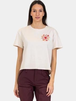 Fjallraven Fjällblomster Logo T-shirt W női crop top fehér színben 1