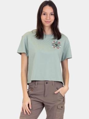 Fjallraven Fjällblomster Logo T-shirt W női crop top zöld színben 1