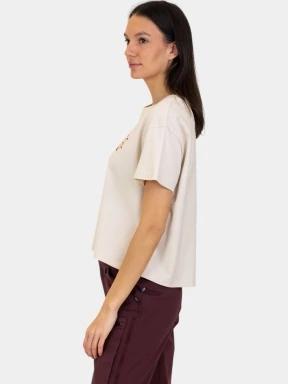 Fjallraven Fjällblomster Logo T-shirt W női rövid ujjú póló fehér színben 3