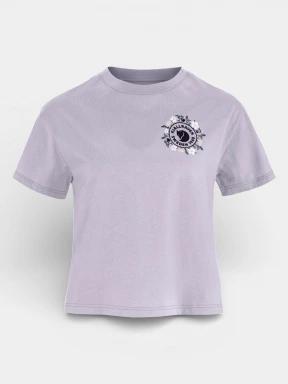 Fjallraven Fjällblomster Logo T-shirt W női rövid ujjú póló lila színben 1