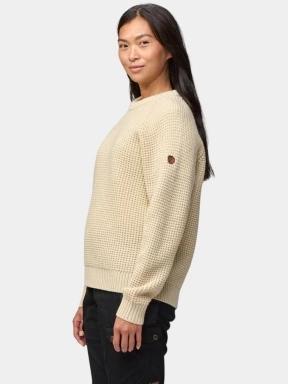 Fjallraven Övik Waffle Knit W női kötött pulóver homok színben 3