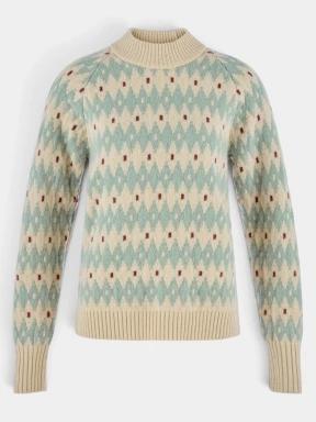 Fjallraven Övik Jacquard Knit W női kötött pulóver homok színben 1
