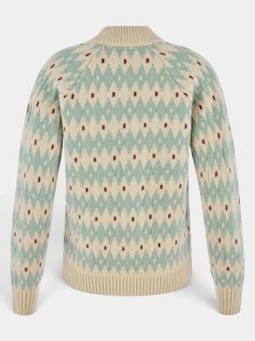 Fjallraven Övik Jacquard Knit W női kötött pulóver homok színben 3