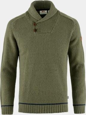 Fjallraven Lada Sweater M férfi kötött pulóver zöld színben 1