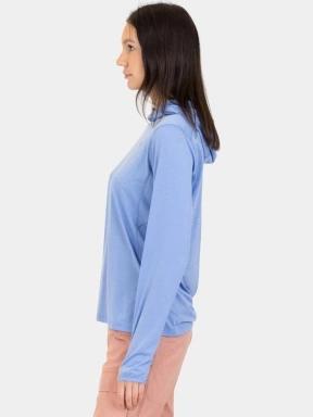 Fjallraven Abisko Sun-hoodie W női kapucnis pulóver kék színben 3