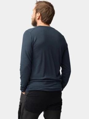 Fjallraven Abisko Wool LS M férfi hosszú ujjú póló sötétkék színben 3
