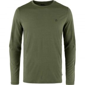 Fjallraven Abisko Wool LS M férfi hosszú ujjú póló zöld színben 1