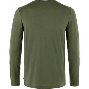 Fjallraven Abisko Wool LS M férfi hosszú ujjú póló zöld színben 3