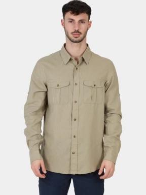 Fjallraven Övik Travel Shirt LS M férfi hosszú ujjú ing homok színben 1