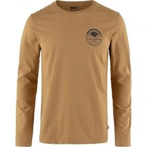 Fjallraven Forever Nature Badge LS M férfi hosszú ujjú póló barna színben 1