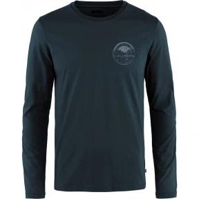 Fjallraven Forever Nature Badge LS M férfi hosszú ujjú póló sötétkék színben 1