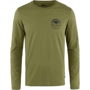 Fjallraven Forever Nature Badge LS M férfi hosszú ujjú póló zöld színben 1