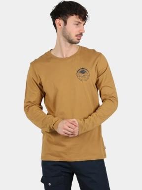 Fjallraven Forever Nature Badge LS M férfi hosszú ujjú póló barna színben 1