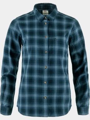 Fjallraven Övik Flannel Shirt W női hosszú ujjú ing kék színben 1